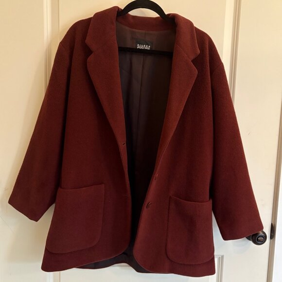 Vintage Eileen Fisher Wool Cashmere Fully Lined Oversized Blazer Coat Size Large - Picture 2 of 8